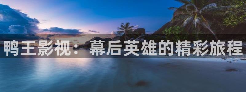 神馬影院理論頻道在線觀看：鴨王影視：幕后英雄的精彩旅程